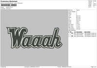 Waaah Embroiodery File 5 sizes