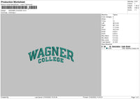 Wagner College Embroidery File 4 size