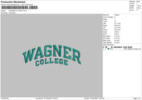 Wagner College Embroidery File 4 size