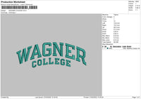 Wagner College Embroidery File 4 size