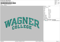 Wagner College Embroidery File 4 size