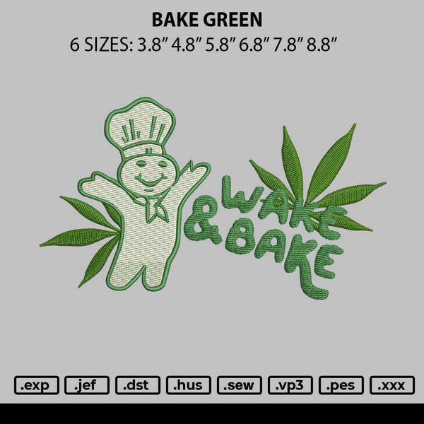 Bakegreen Embroidery File 6 sizes