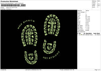 Walk Text Embroidery File 6 sizes