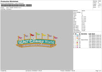 Walt Disney World Embroidery File 4 size