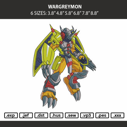 Wargreymon Embroidery Machine Design File 6 sizes