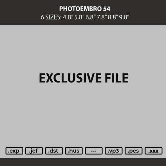 Photoembro 54 Embroidery Machine Design File 6 sizes