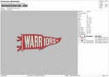 Warriors Flag Embroidery File Design