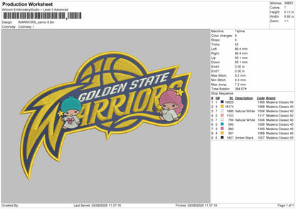 Warriors Text 0208 Embroidery Machine Design File 6 sizes
