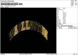 Washingtontext Embroidery File 6 sizes