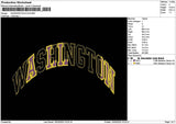 Washingtontext Embroidery File 6 sizes