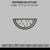 Watermelon Outline Embroidery File 6 sizes