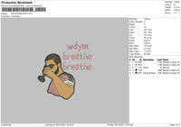 WDYM Breathe Embroidery File 4 size