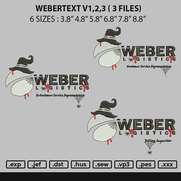 Webertext V1 2 3 Embroidery 3 Files