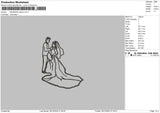 Wedding Outline Embroidery File 6 sizes