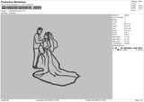 Wedding Outline Embroidery File 6 sizes