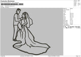 Wedding Outline Embroidery File 6 sizes