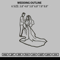 Wedding Outline Embroidery File 6 sizes