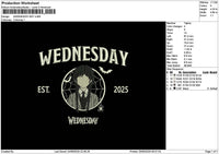 Wednesdaytext 2509 Embroidery File 6 sizes