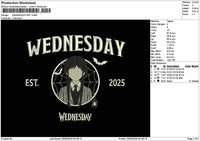 Wednesdaytext 2509 Embroidery File 6 sizes