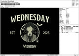 Wednesdaytext 2509 Embroidery File 6 sizes