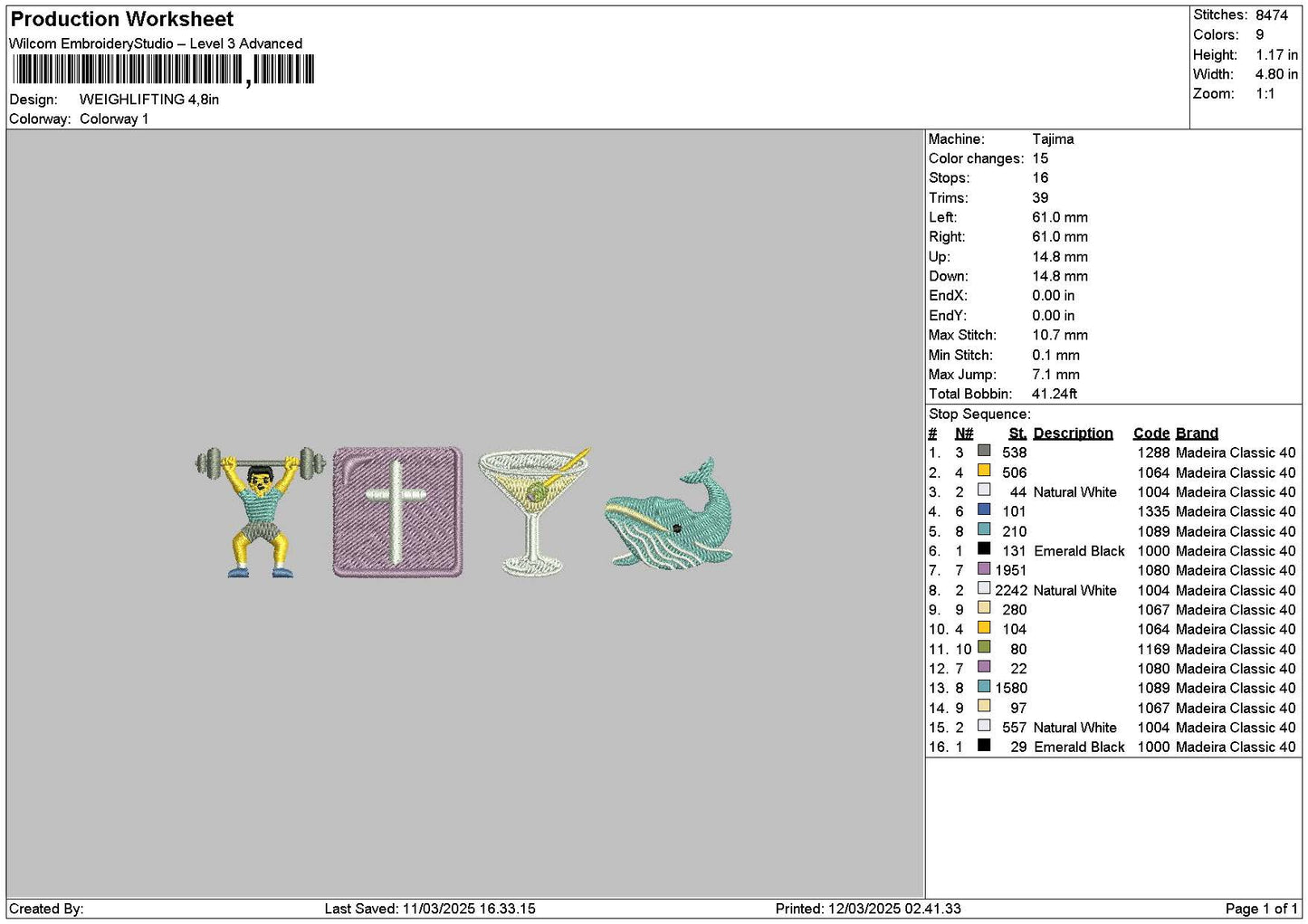 Gymicon Embroidery File 6 sizes