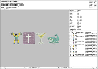 Gymicon Embroidery File 6 sizes