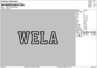 Welatext Embroidery File 6 sizes