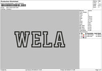 Welatext Embroidery File 6 sizes