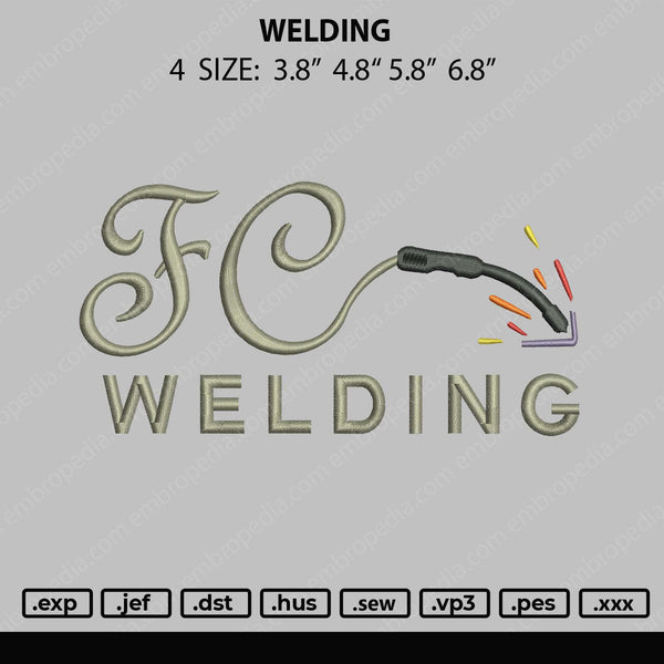 Welding Embroidery File 4 size