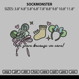 Sockmonster Embroidery File 6 sizes