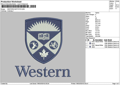 Westerntext 1803 Embroidery File 6 sizes