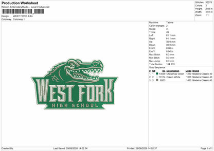 Fork Text Embroidery Machine Design File 6 sizes