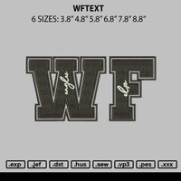 Wftext Embroidery File 6 sizes