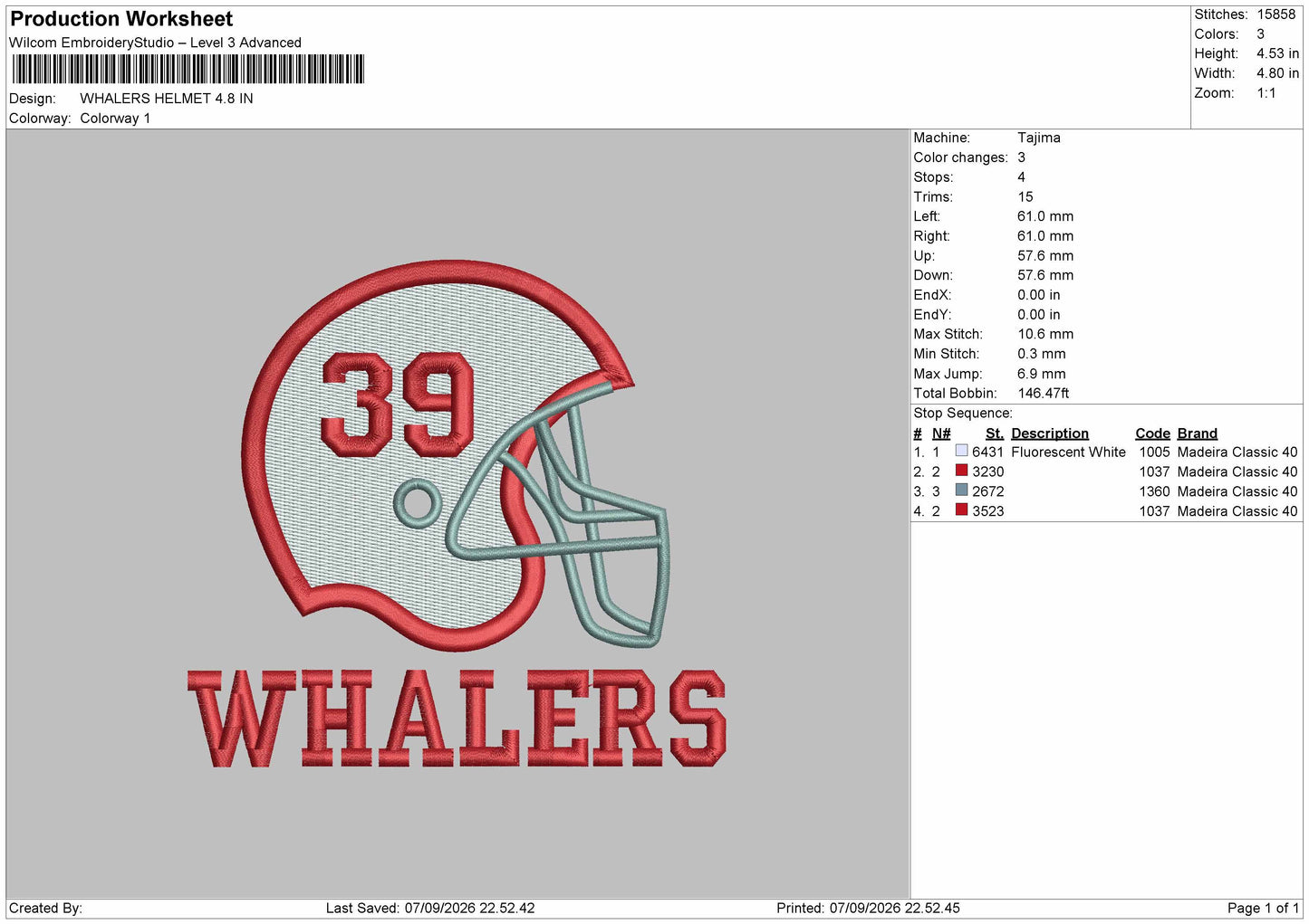 Whalers Text 0709 Embroidery Machine Design File 6 sizes
