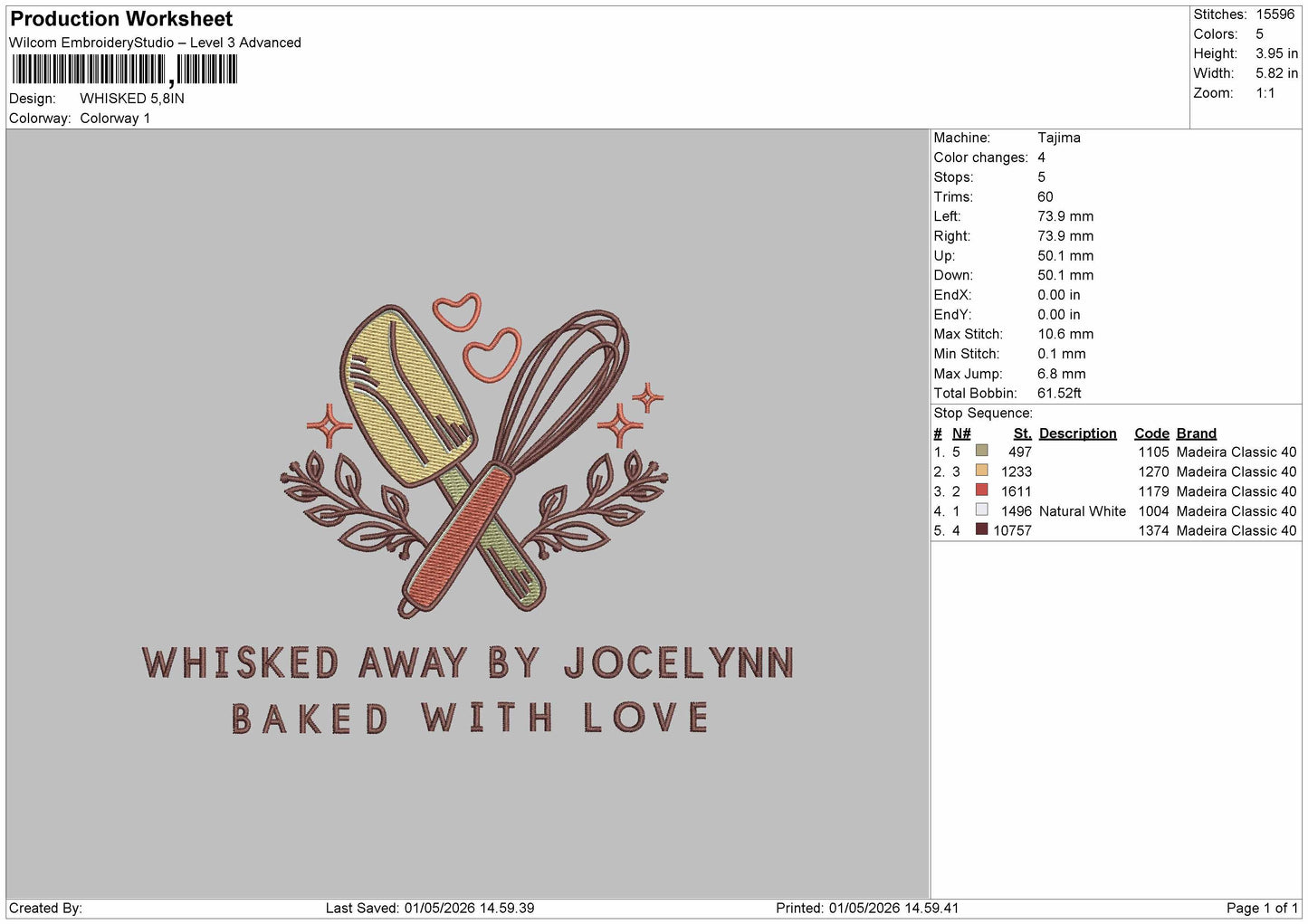WHISKED Embroidery File 6 sizes