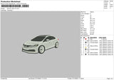 White Car V4 Embroidery File 4 size