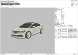 White Car V4 Embroidery File 4 size