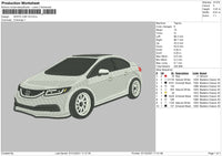 White Car V4 Embroidery File 4 size