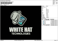 White Hat Embroidery File 6 sizes