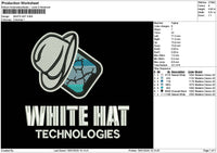 White Hat Embroidery File 6 sizes