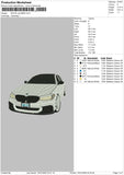 White Car BMW Embroidery File 4 size