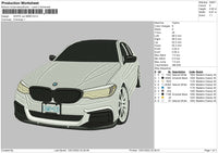 White Car BMW Embroidery File 4 size