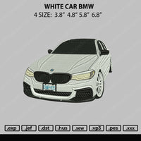 White Car BMW Embroidery File 4 size