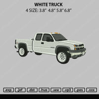 White Truck Embroidery File 4 size