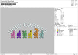 Who Cares Embroidery File 4 size