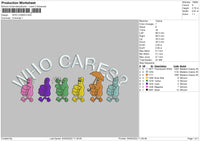 Who Cares Embroidery File 4 size