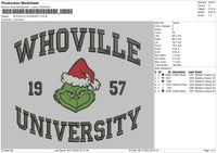 Whoville University Embroidery File 6 sizes