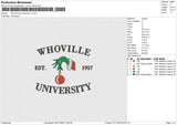 Whoville Univ V1 Embroidery File 6 sizes