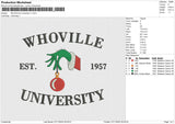 Whoville Univ V1 Embroidery File 6 sizes