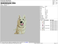 White Dog V2 Embroidery File 4 size